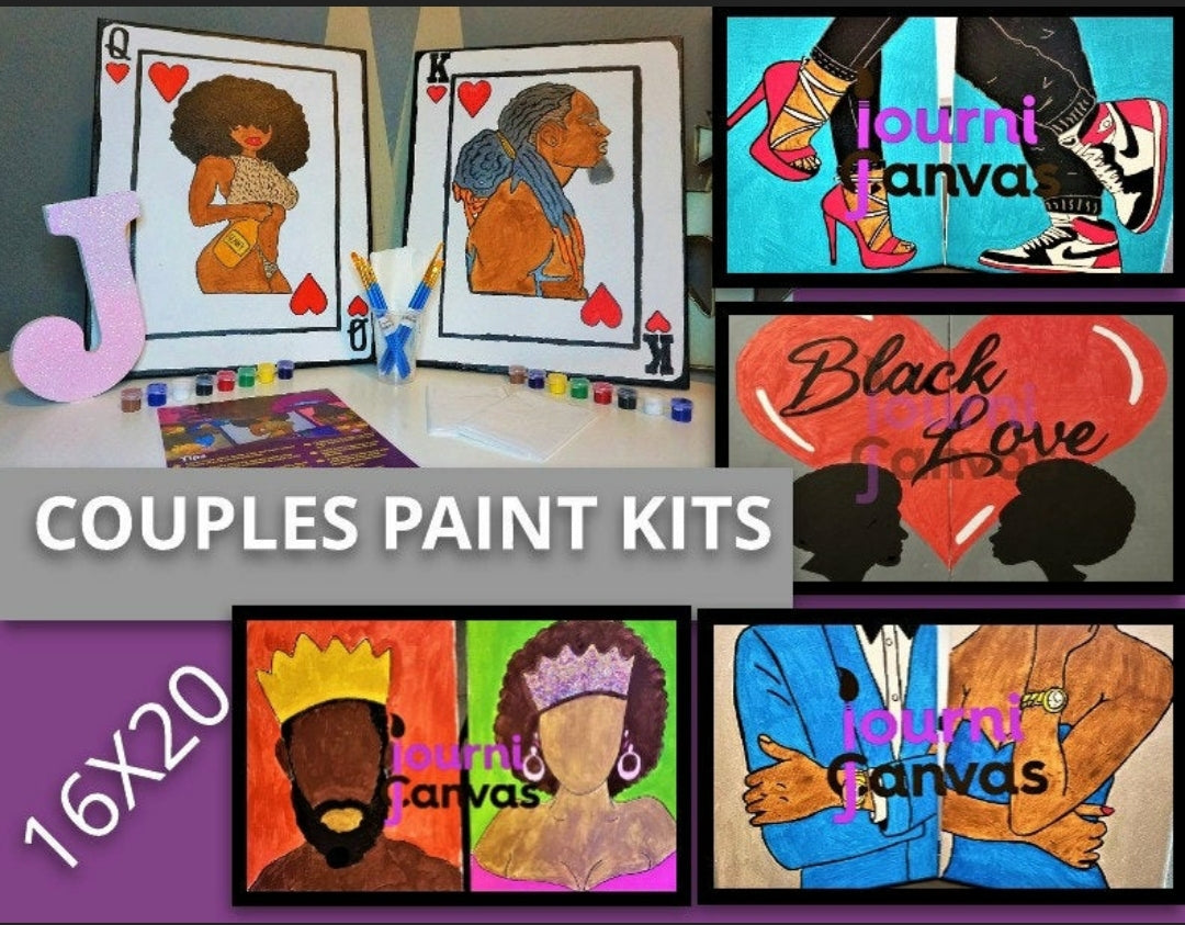 12x16 and 16x20 Couples Paint Party Kit JourniCanvas